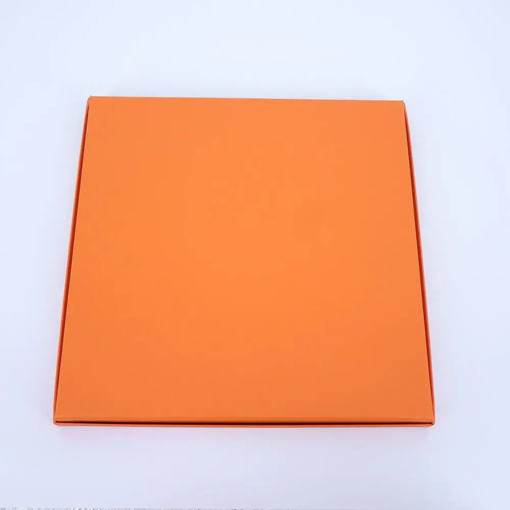 HERMES Orange and Brown Gift Box 9.25x9.25x0.75